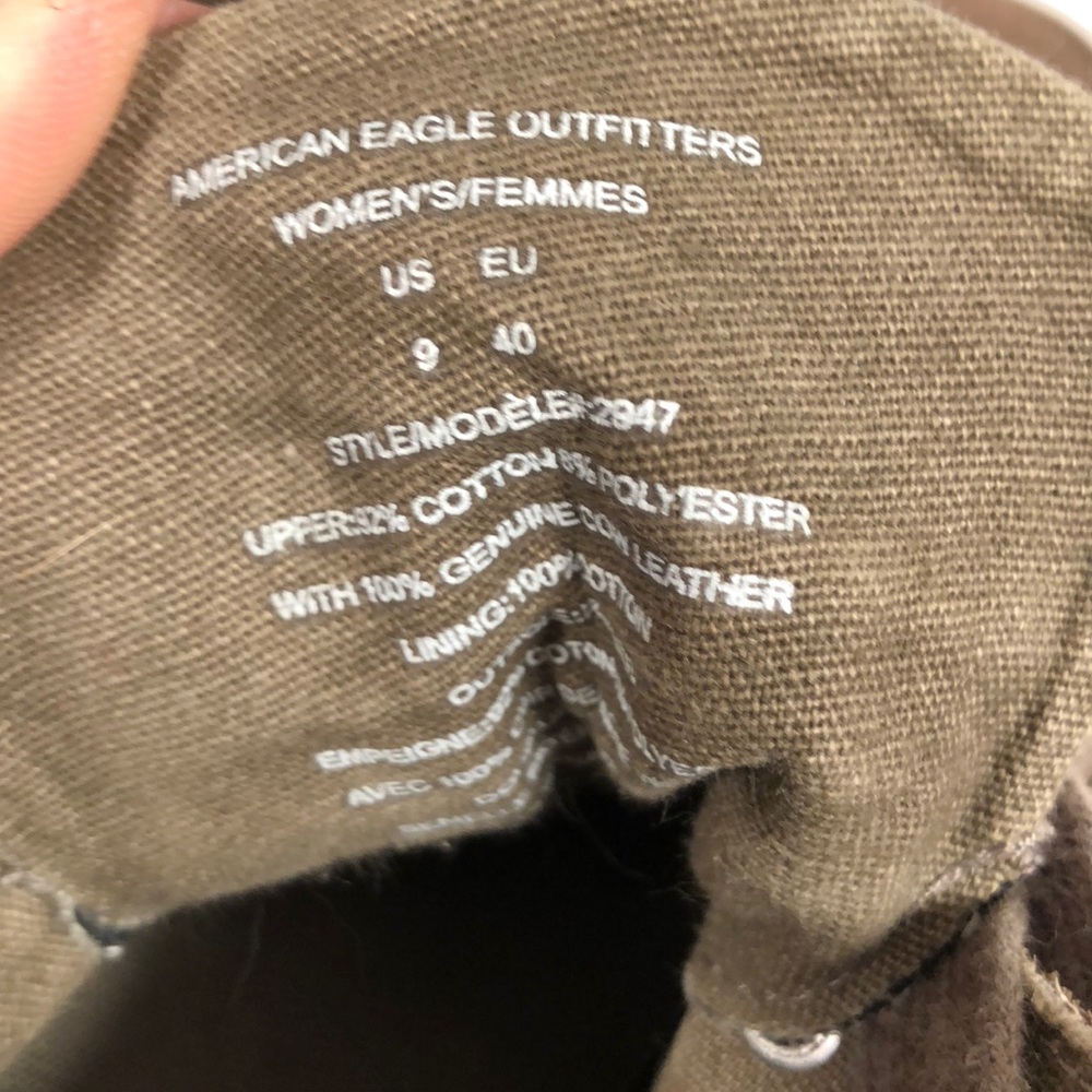 American Eagle Outfitters high top wedge sneakers. Green gray color. Size 9 - Picture 7 of 8